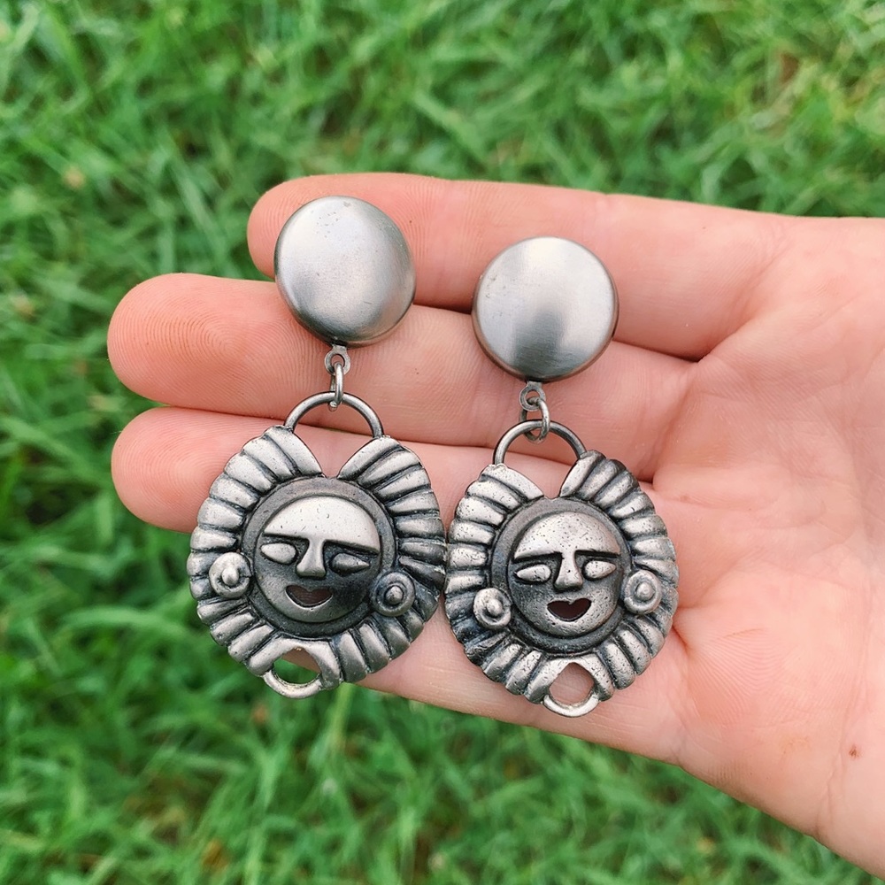 Vintage metal tribal earrings